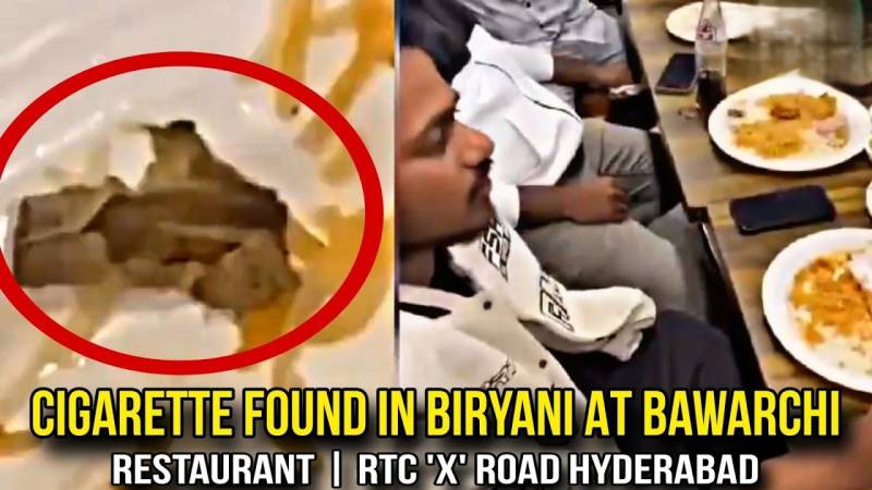 Cigarette found inside chicken biryani at Hyderabad restaurant, video goes viral