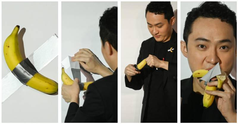 Crypto boss eats banana art he bought for $6.2 million