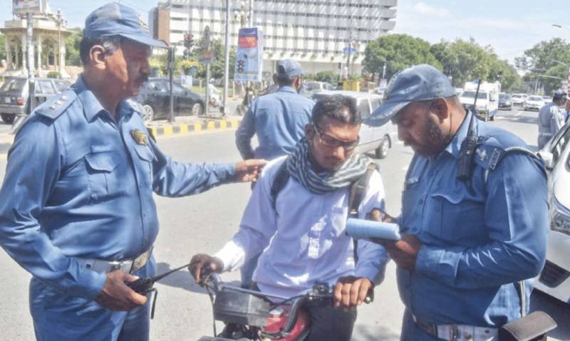 Motorcyclist fined Rs 55,200 for multiple traffic violations in Lahore