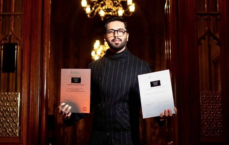 Fahad Mustafa makes history with dual awards from British Parliament