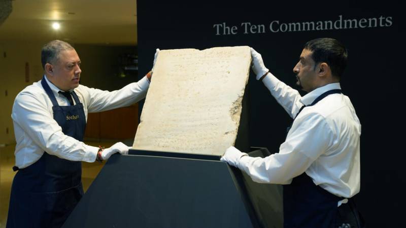 Stone tablet engraved with Ten Commandments sells for $5 million