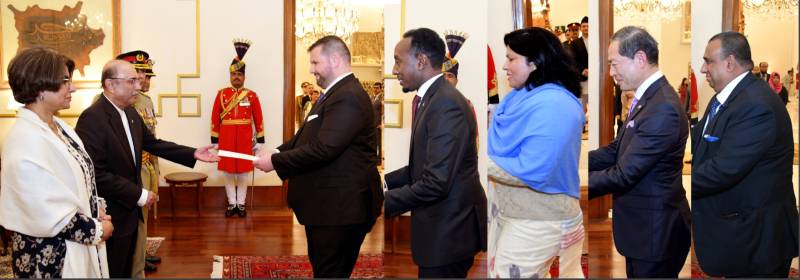 Envoys of Japan, Bangladesh, others present credentials to President Zardari