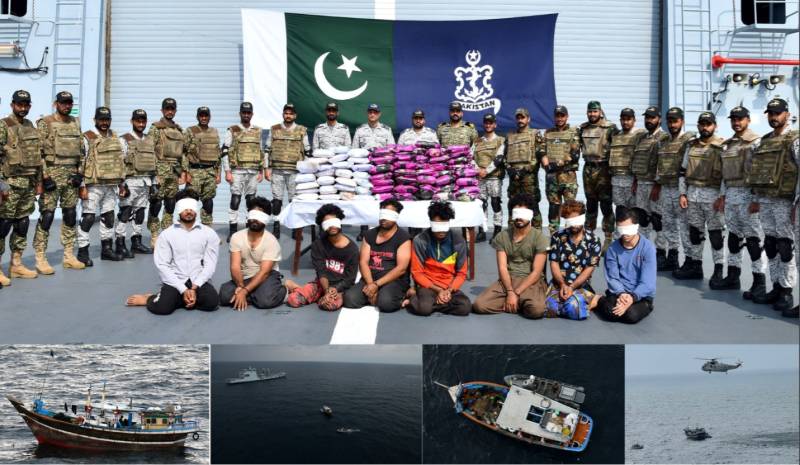 Pak Navy Ship MOAWIN seizes large cache of narcotics in North Arabian Sea