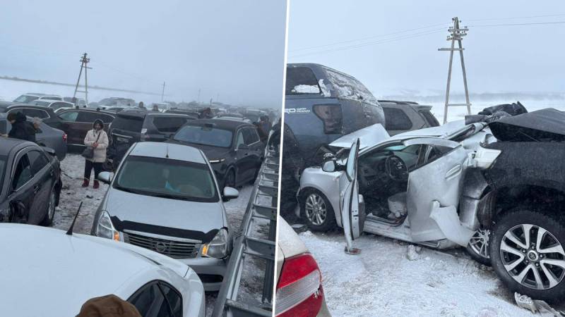 Kazakhstan snowstorm triggers 95-vehicle collision, 20 injured