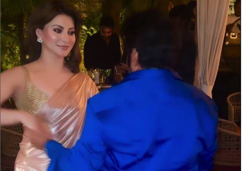 Urvashi Rautela looks ‘UNCOMFORTABLE’ while dancing with co-star at success party