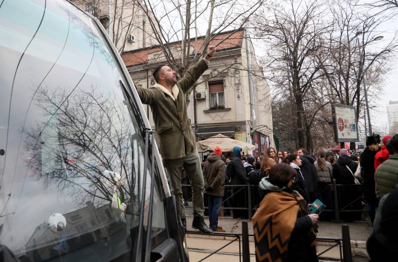 Student wounded after car rams protest in Serbia's capital