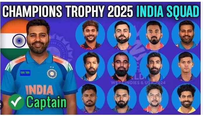 India unveils squad for ICC Champions Trophy 2025