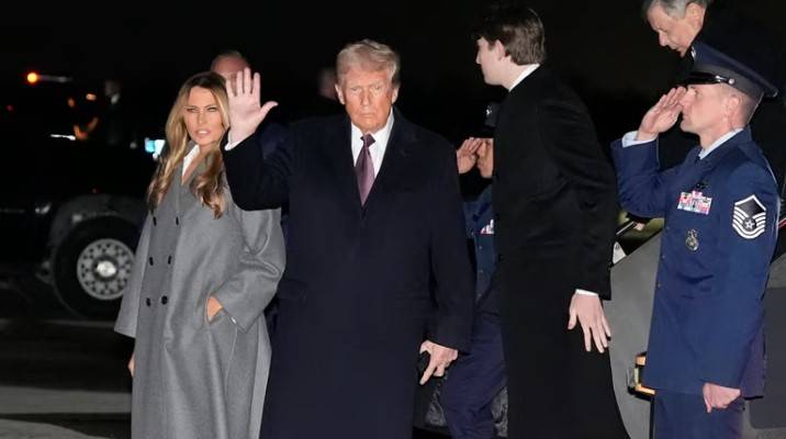 Trump arrives in Washington ahead of Monday's inauguration