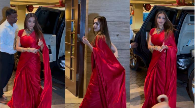  Malaika Arora's breathtaking attendance in hot red saree