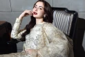 Hania Aamir flaunts prettiest peshwas with 'Billo Rani' in background